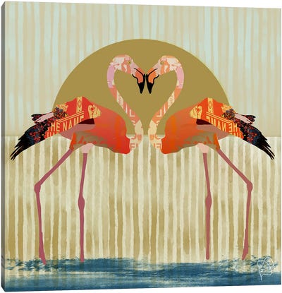 Flamingos Canvas Art Print - Darla Ferrara