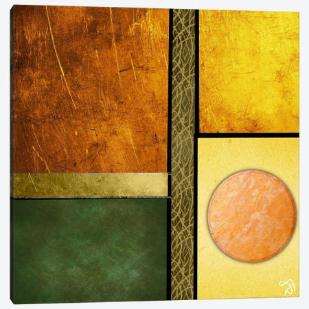 Geometric Squares In Green And Earth Tones Canvas Print #DFR21} by Darla Ferrara Art Print