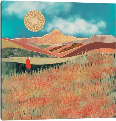 Man In A Field Canvas Art Print - Darla Ferrara