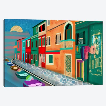 Oceanfront Street Canvas Print #DFR40} by Darla Ferrara Canvas Art Print