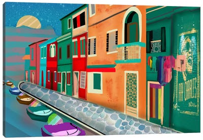 Oceanfront Street Canvas Art Print - Darla Ferrara