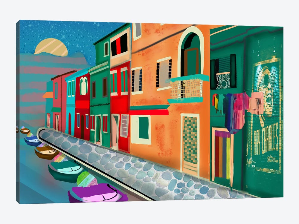 Oceanfront Street by Darla Ferrara 1-piece Canvas Art Print