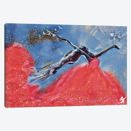 Red Ball Dress Canvas Print #DFR45} by Darla Ferrara Canvas Wall Art