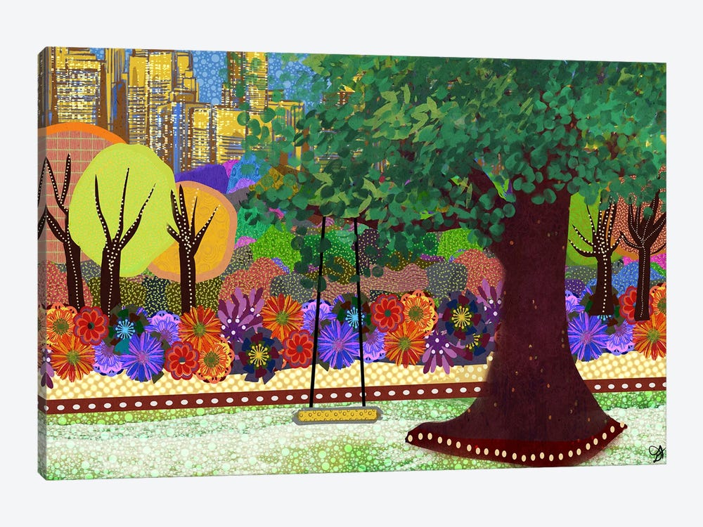 Tree Swing by Darla Ferrara 1-piece Canvas Wall Art