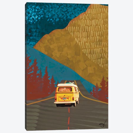 Yellow Van Canvas Print #DFR55} by Darla Ferrara Canvas Art Print