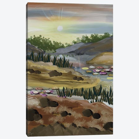 Sun Over River Canvas Print #DFR58} by Darla Ferrara Canvas Artwork