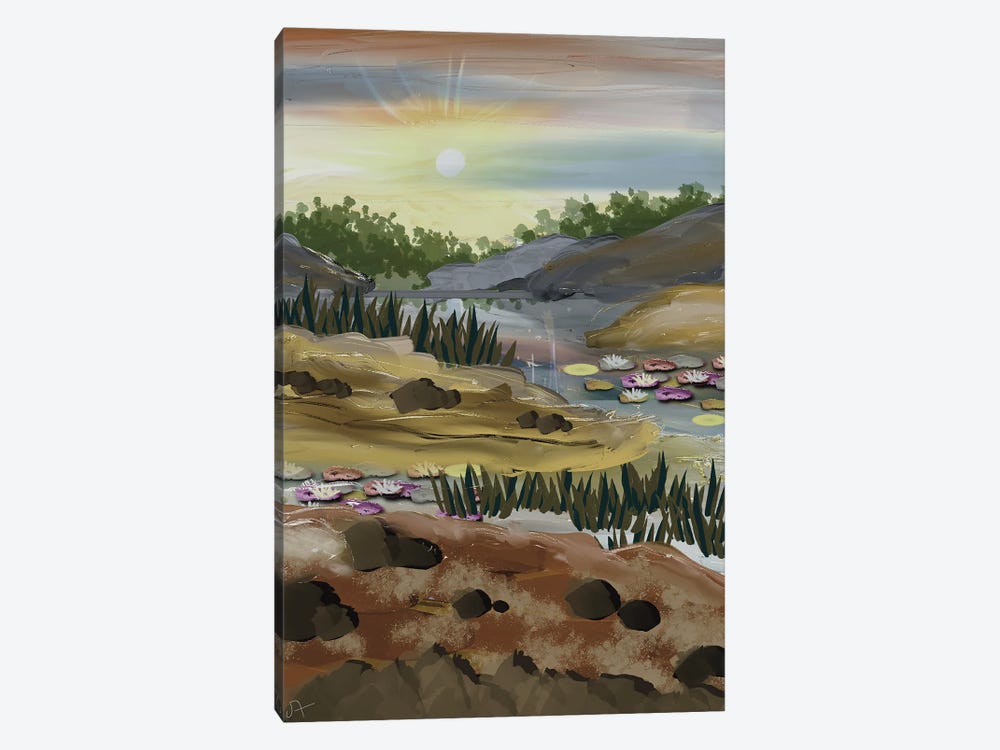 Sun Over River by Darla Ferrara 1-piece Canvas Art