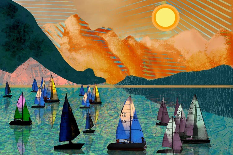 Sailboats by Darla Ferrara wall art