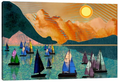 Sailboats Canvas Art Print - Darla Ferrara