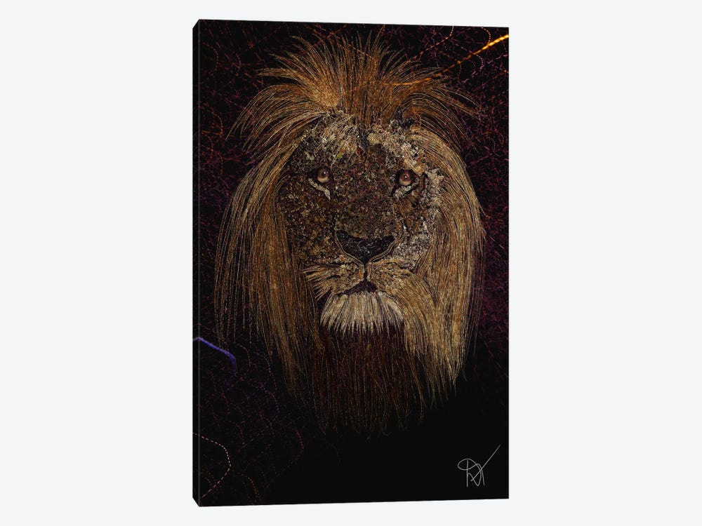 Lion In Gold by Darla Ferrara 1-piece Art Print
