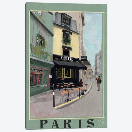 The House Odette Paris Canvas Print #DFR63} by Darla Ferrara Art Print