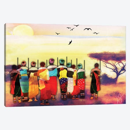 African Sunset Canvas Print #DFR67} by Darla Ferrara Canvas Wall Art