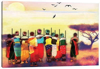 African Sunset Canvas Art Print - Darla Ferrara