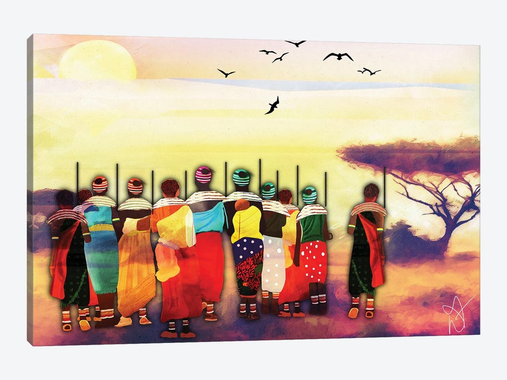 African Sunset by Darla Ferrara 1-piece Canvas Artwork