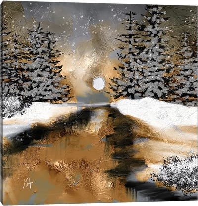Snowy Trees Canvas Art Print - Darla Ferrara