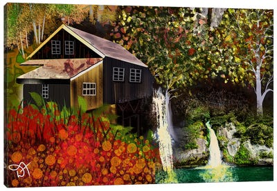 Cabin In The Woods Canvas Art Print - Darla Ferrara