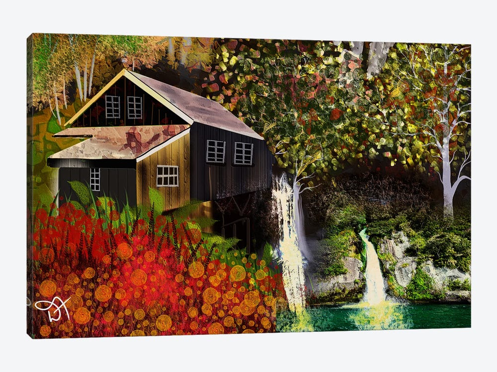Cabin In The Woods by Darla Ferrara 1-piece Canvas Print