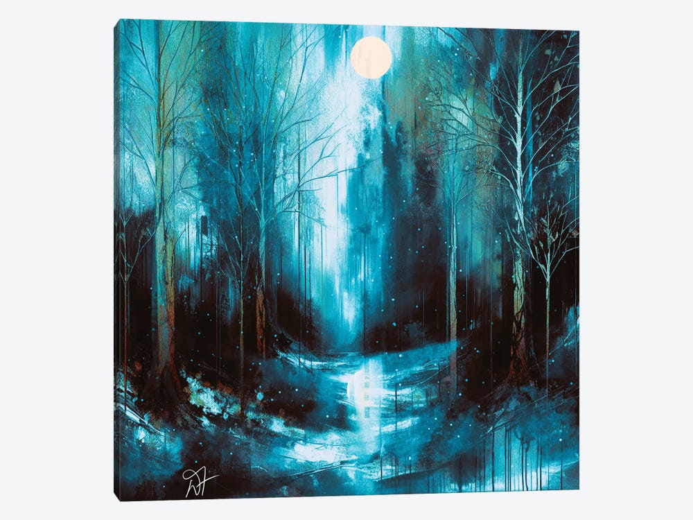 Snowy Blue Forrest by Darla Ferrara 1-piece Canvas Artwork