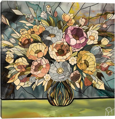 Flowers And Vase Canvas Art Print - Darla Ferrara