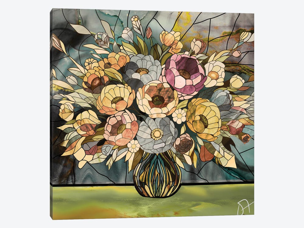 Flowers And Vase by Darla Ferrara 1-piece Canvas Art Print