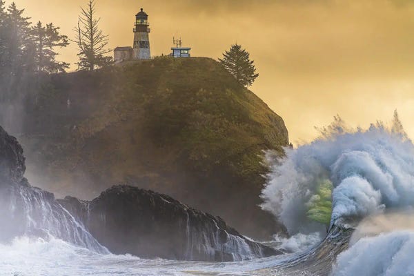 Daniel Forster: Cape Disappointment Lighthouse - Washington Coast King Tides by Daniel Forster