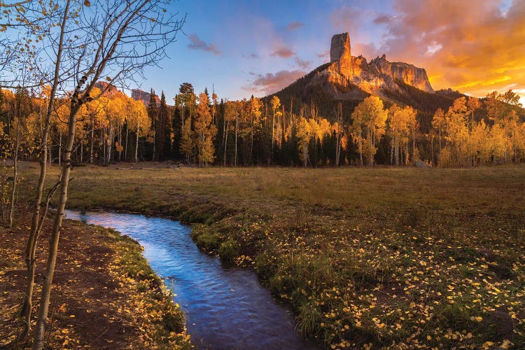 Chimney Rock Sunset - Deb's Meadow Colorado Fall Colors