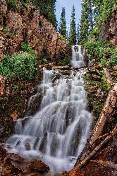 Daniel Forster - Canvas Prints: Waterfall Photo - Hidden Falls In San Juan Mountains Of Colorado by Daniel Forster