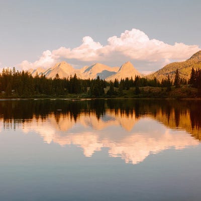 Nubes, Reflejos Y Montañas by Daniel Garcia framed canvas print