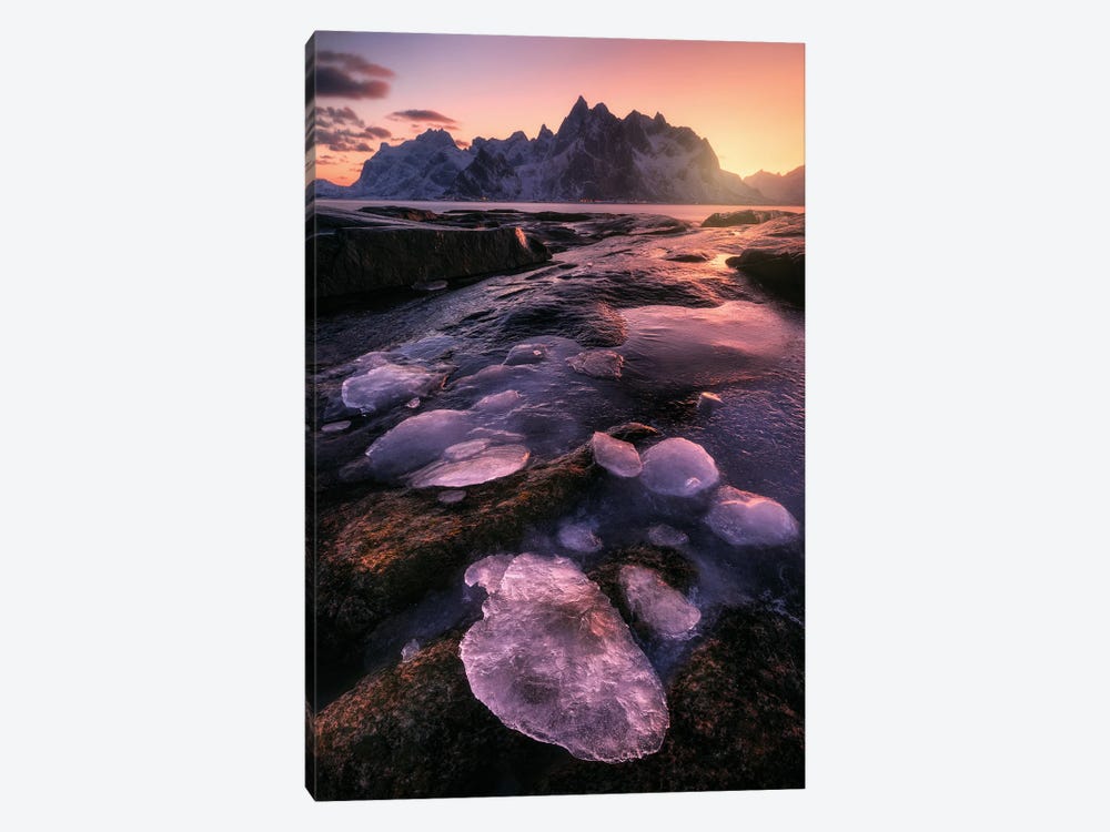 Arctic Glow At The Lofoten Coast In Northern Norway by Daniel Gastager 1-piece Canvas Artwork