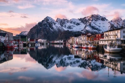 A Calm Evening In Henningsvaer In Northern Norway by Daniel Gastager multi panel art