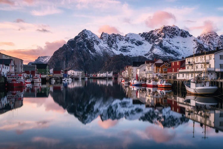 A Calm Evening In Henningsvaer In Northern Norway