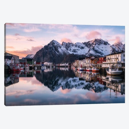 A Calm Evening In Henningsvaer In Northern Norway Canvas Print #DGG102} by Daniel Gastager Canvas Print