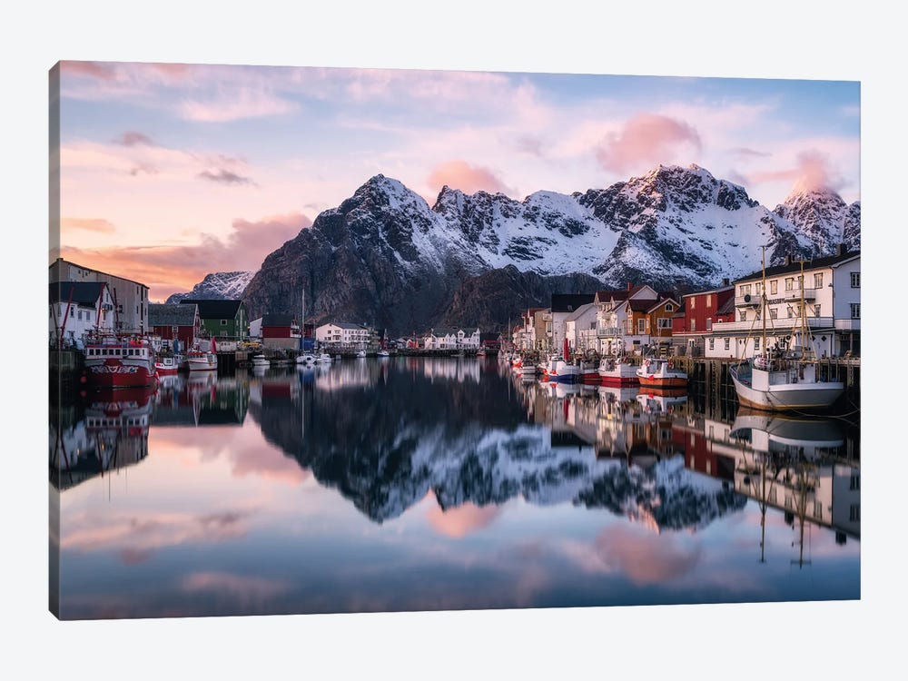 A Calm Evening In Henningsvaer In Northern Norway by Daniel Gastager 1-piece Canvas Art Print