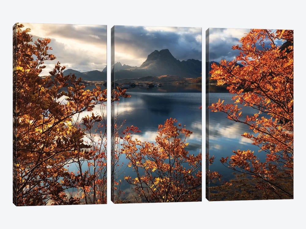A Fall Morning On The Lofoten Islands by Daniel Gastager 3-piece Canvas Print