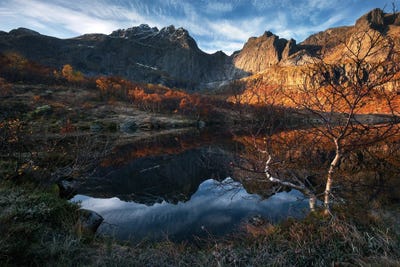 Calm Fall Morning On The Lofoten Islands by Daniel Gastager framed wall art