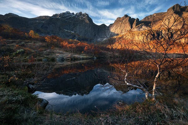 Daniel Gastager: Calm Fall Morning On The Lofoten Islands by Daniel Gastager