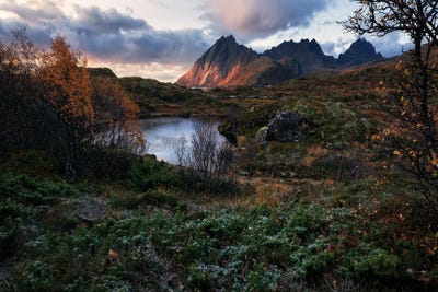 Fall Sunrise On The Lofoten Islands by Daniel Gastager framed wall art