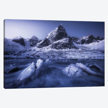 Frosty Blue Hour On The Lofoten Islands Canvas Print #DGG107} by Daniel Gastager Canvas Wall Art