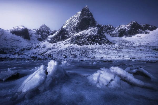 Daniel Gastager: Frosty Blue Hour On The Lofoten Islands by Daniel Gastager