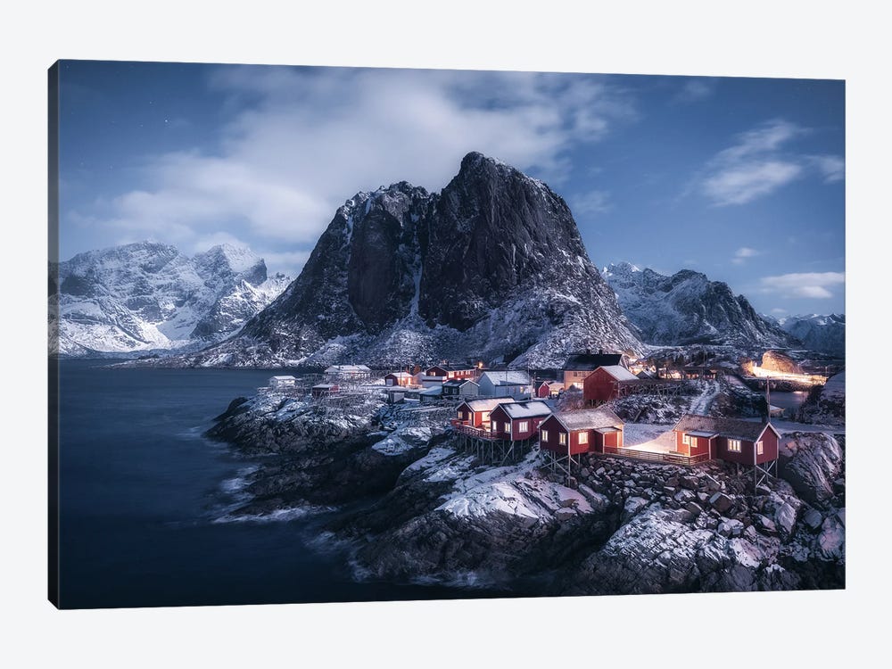Moonlight In Hamnoy by Daniel Gastager 1-piece Canvas Art Print