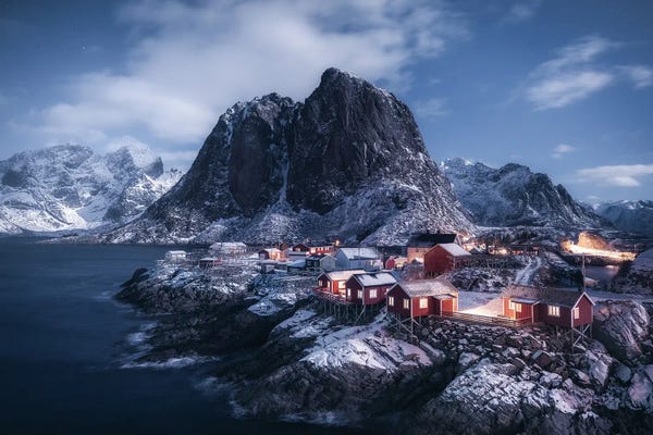 Hamnoy: Moonlight In Hamnoy by Daniel Gastager