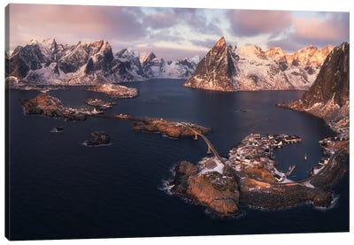 Hamnoy Panorama From Above Canvas Art Print - Daniel Gastager