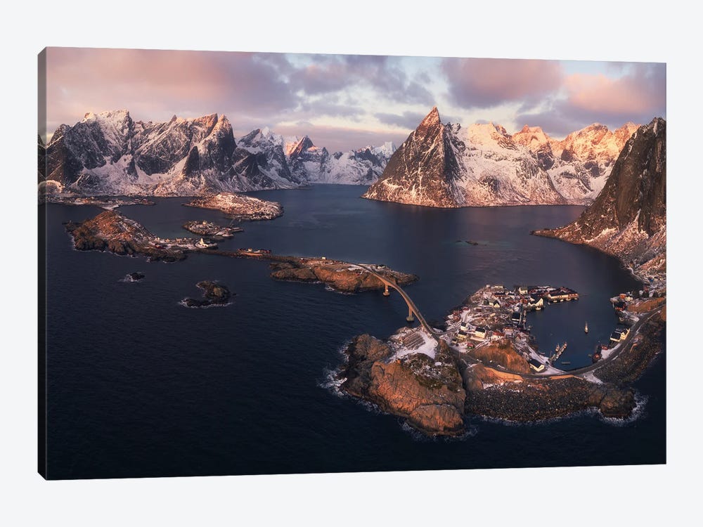 Hamnoy Panorama From Above by Daniel Gastager 1-piece Canvas Wall Art