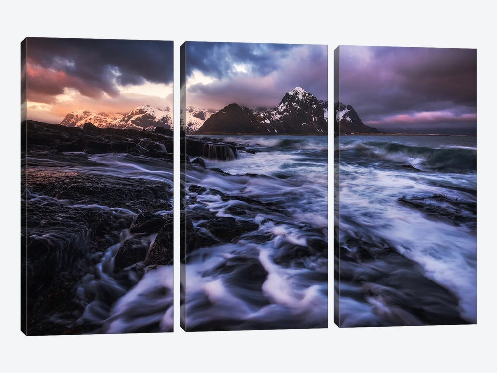 The Moody Coast Of Lofoten by Daniel Gastager 3-piece Canvas Art
