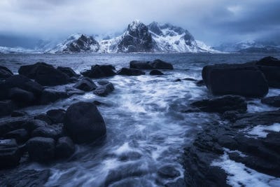 Moody Flakstad Coast On Lofoten by Daniel Gastager canvas print