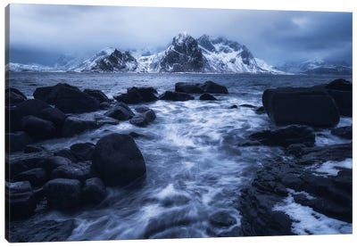 Moody Flakstad Coast On Lofoten Canvas Art Print - Daniel Gastager