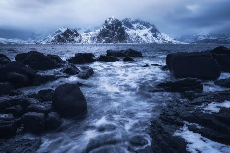 Moody Flakstad Coast On Lofoten