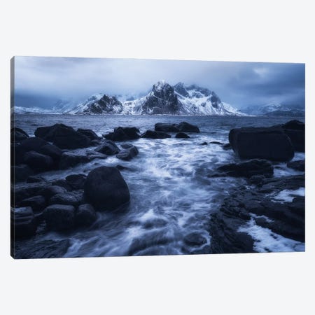 Moody Flakstad Coast On Lofoten Canvas Print #DGG115} by Daniel Gastager Art Print