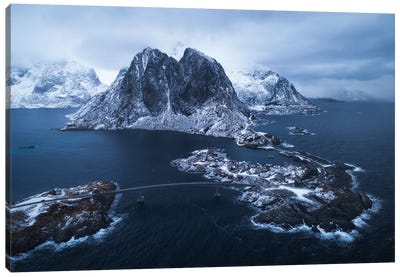 Moody Hamnoy From Above Canvas Art Print - Daniel Gastager