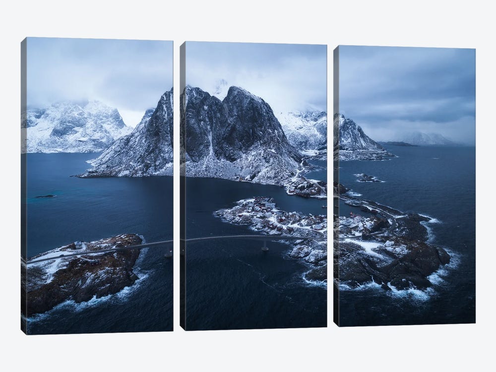 Moody Hamnoy From Above by Daniel Gastager 3-piece Canvas Art